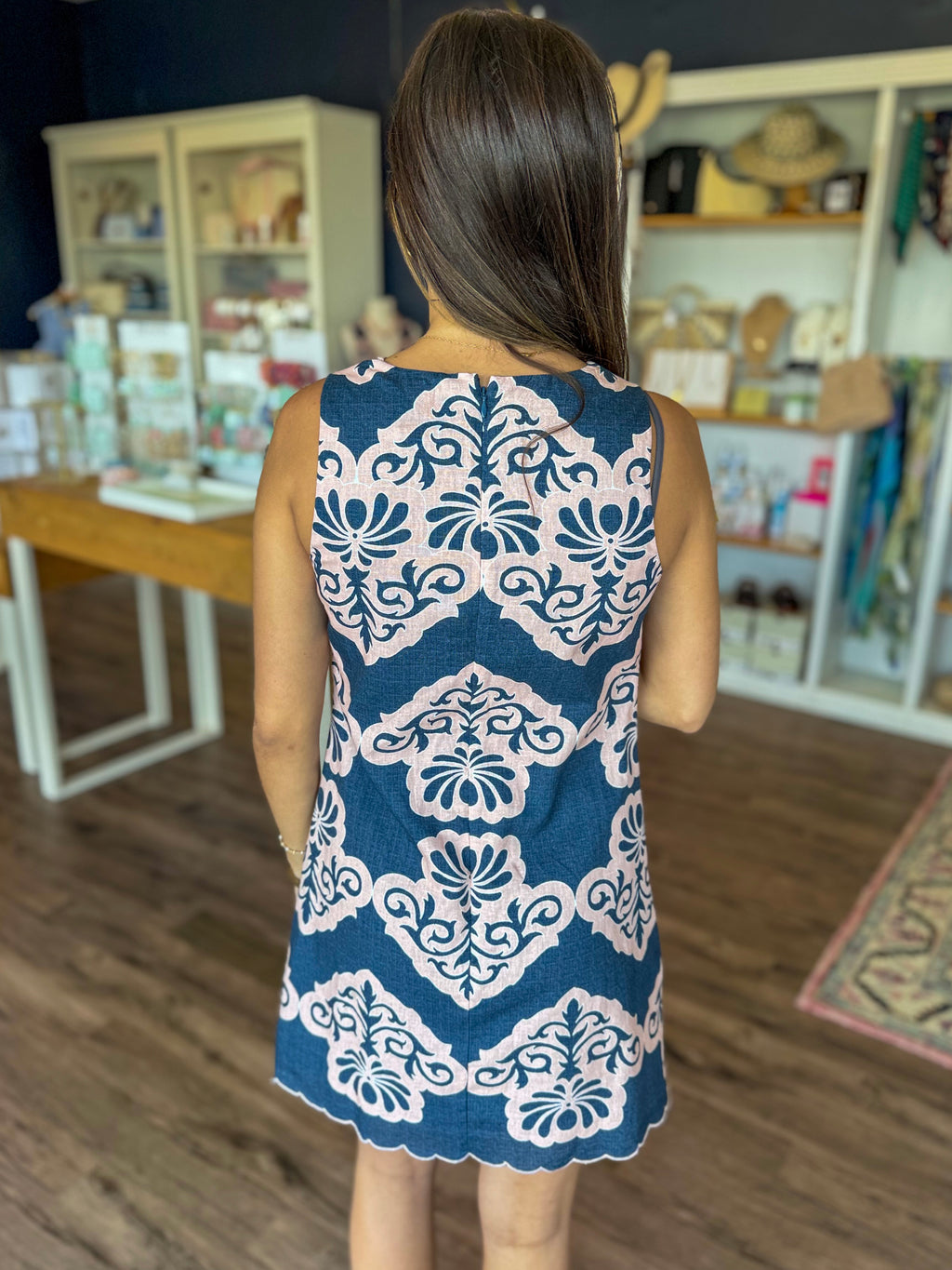 Victoria Navy Sea Wall Mini Dress