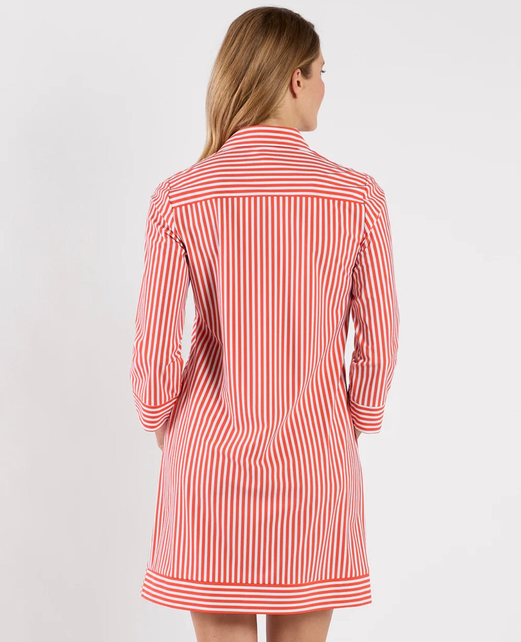 Finley Stripe Dress in Coral