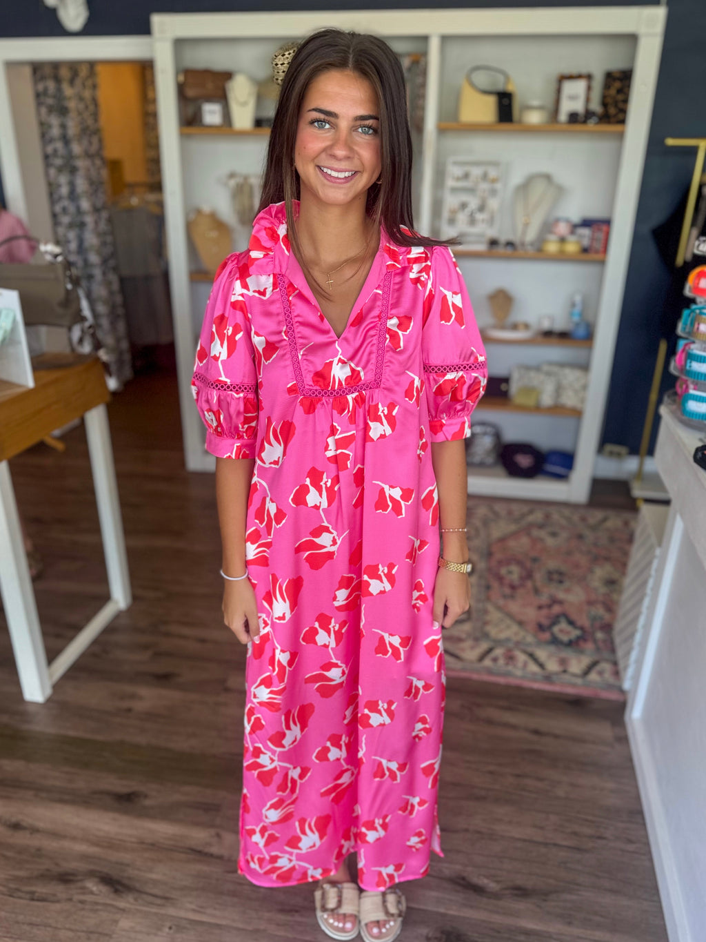 Dancing Peonies Maxi Dress
