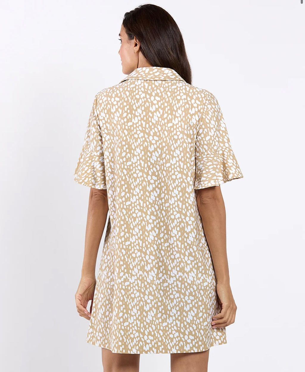 Regina Dress in Antelope Sand