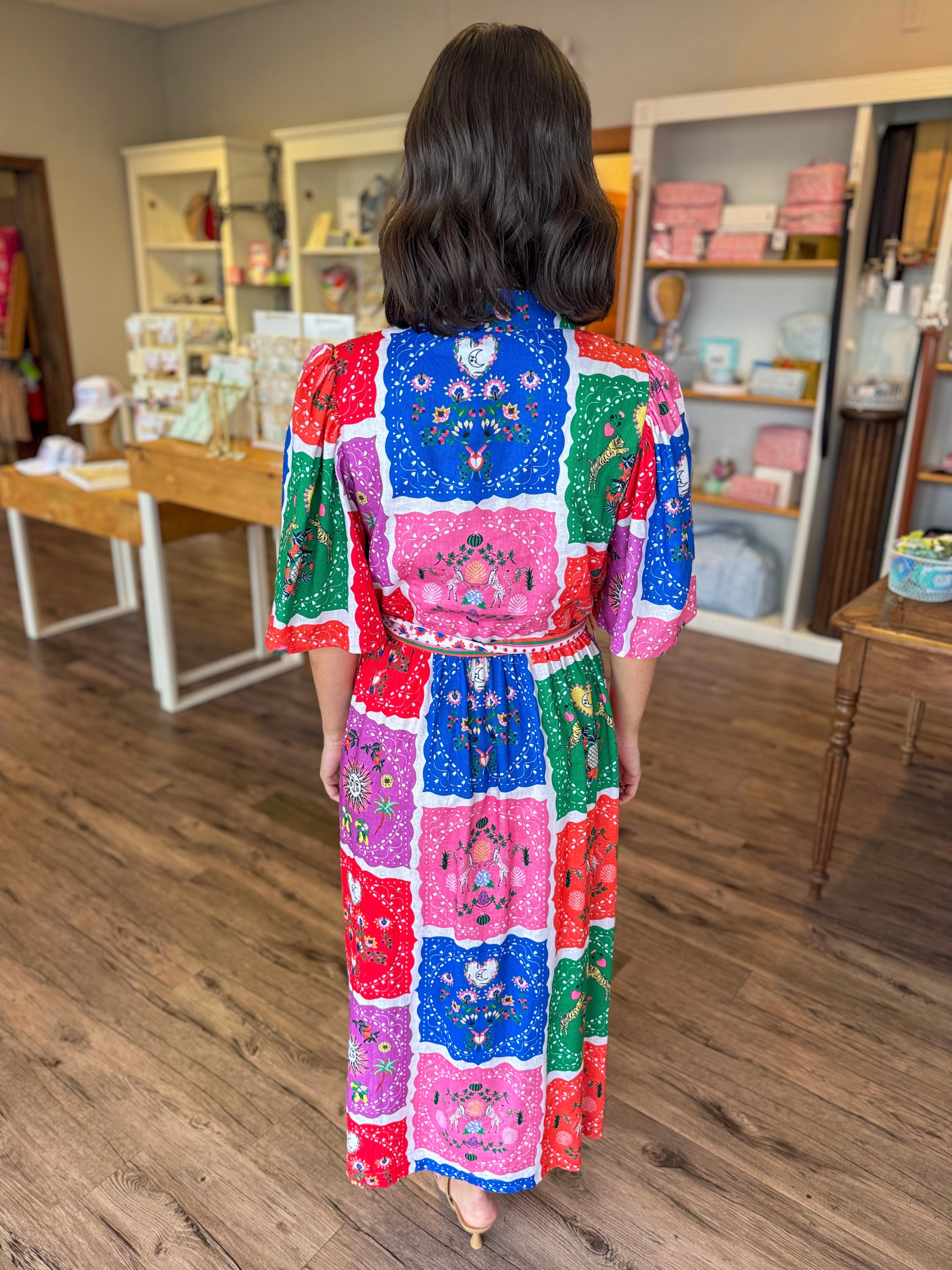 Melody Dress in Multi Patchwork