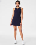 Get Moving Zip Front Dress in Lapis Navy