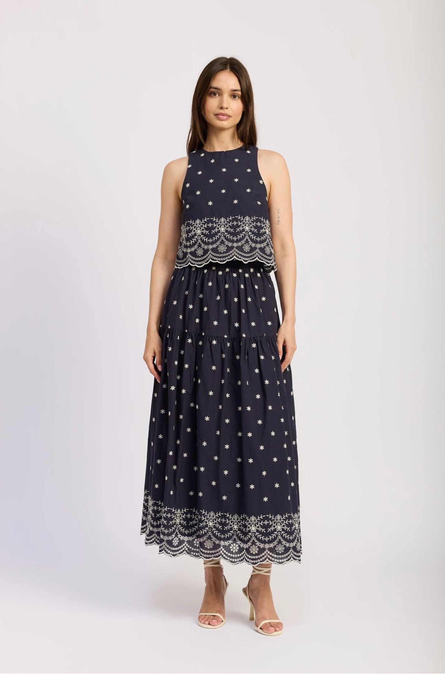 Nara Maxi Eyelet Skirt