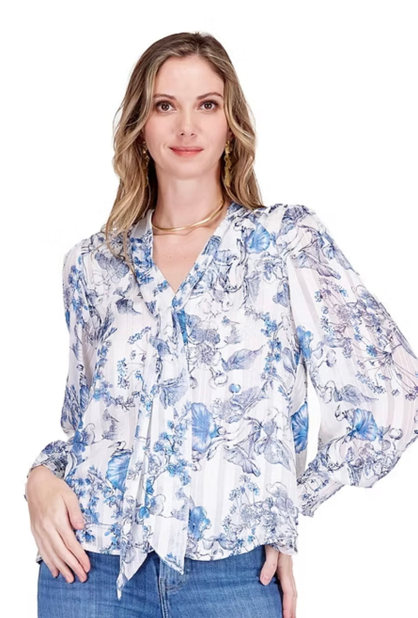 Blue Calla Lillies Blouse