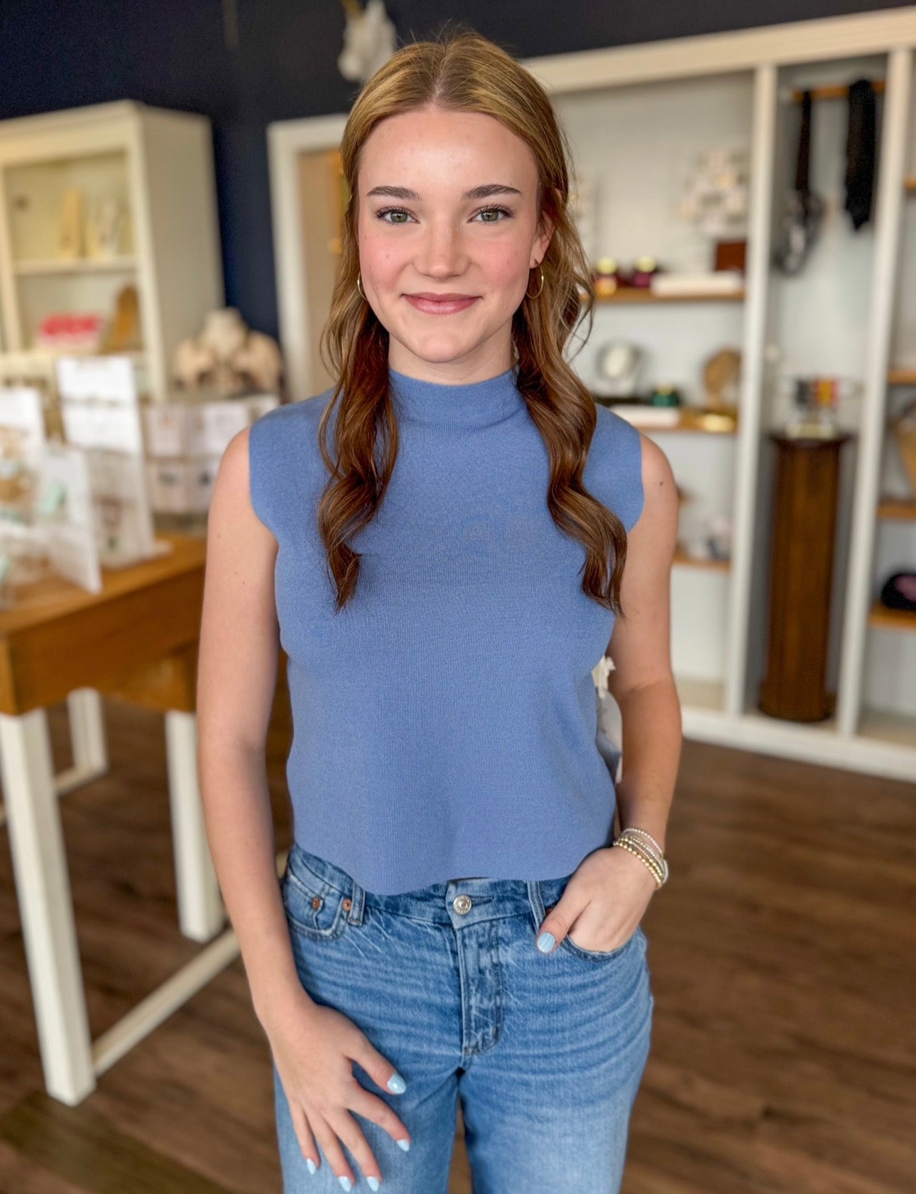 Betty Top In Coastal Blue