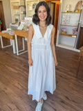 White Stripe Collar Dress