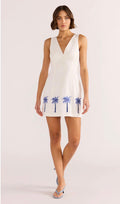 Isadora Palm Tree Embroidered Dress