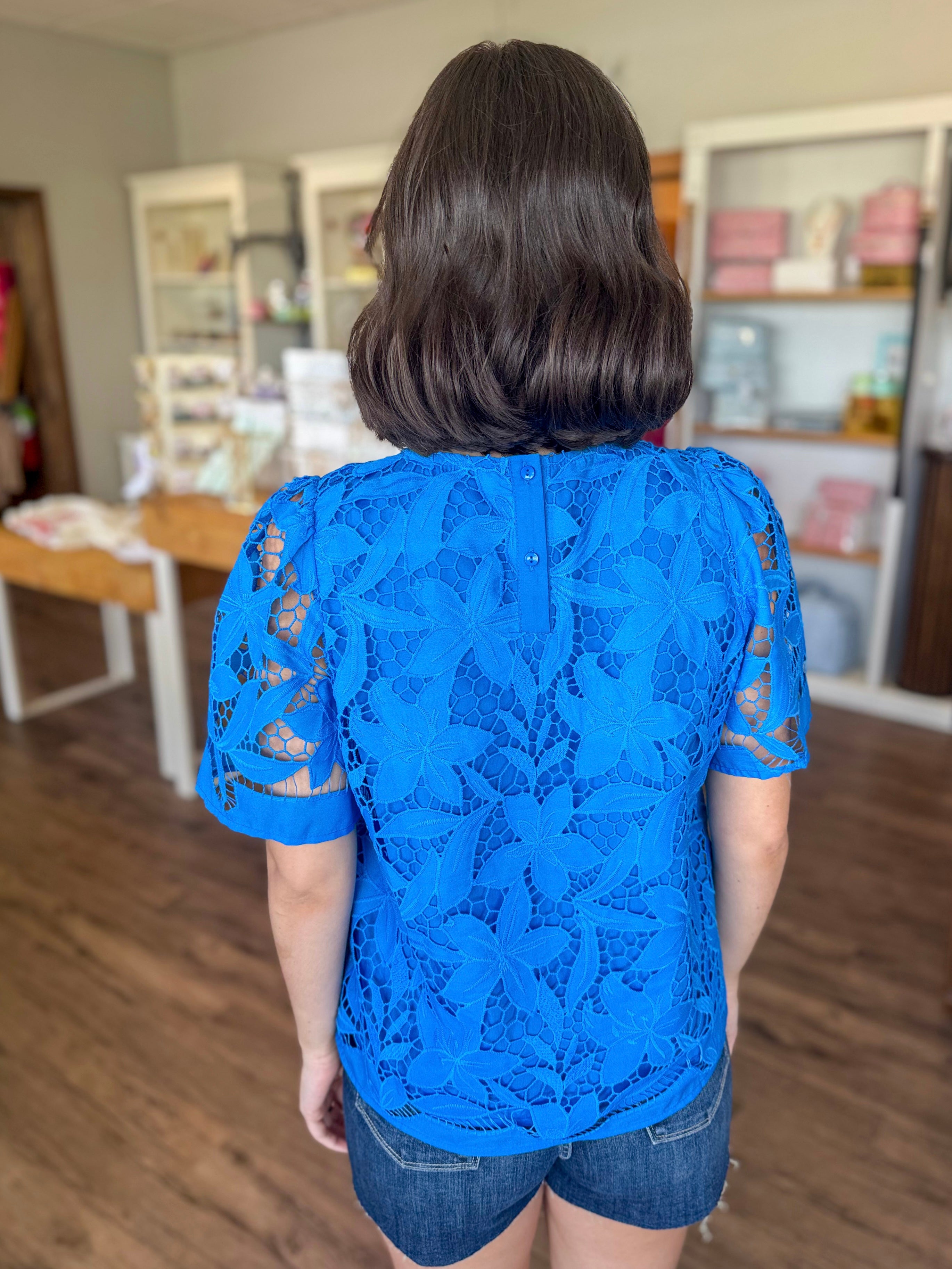 Blue Lace Top