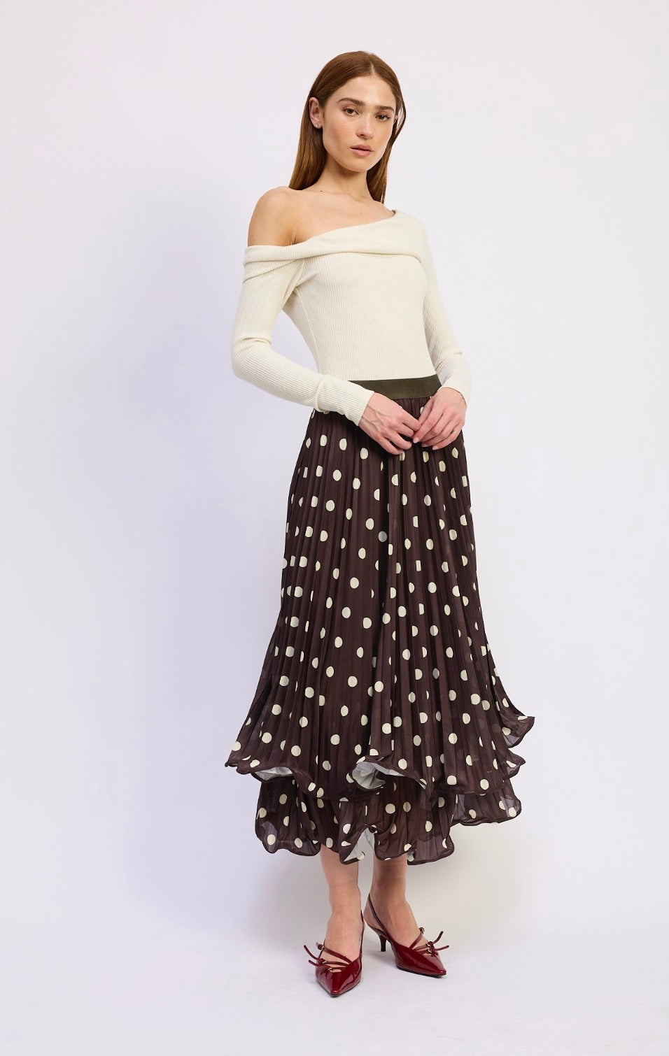 Lainey Polka Dot Ruffle Skirt