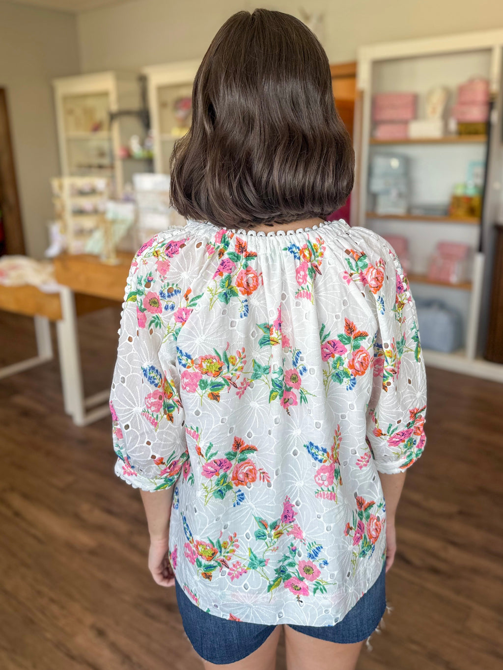 Floral Eyelet Blouse