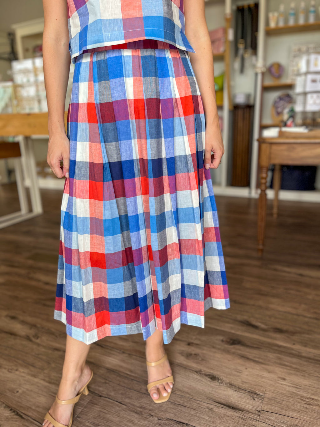 Meredith Stretch Cotton Linen Skirt