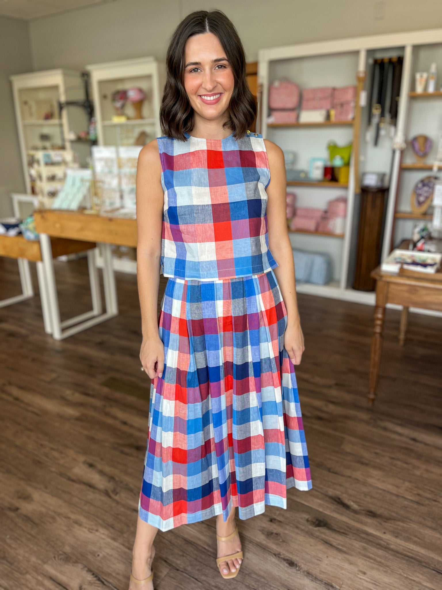 Gretel Stretch Cotton Linen Top