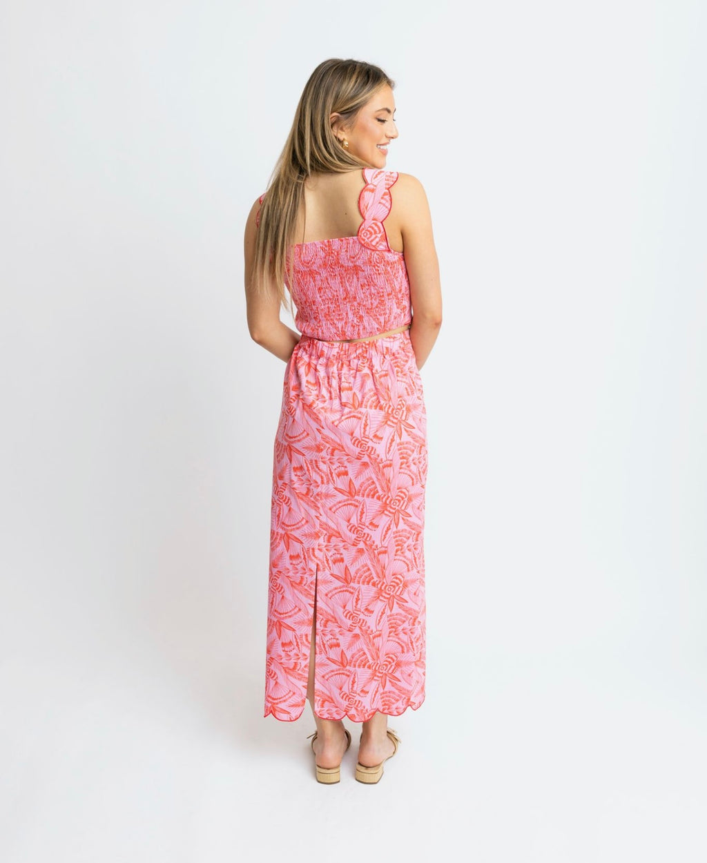 Tropical Scalloped Top