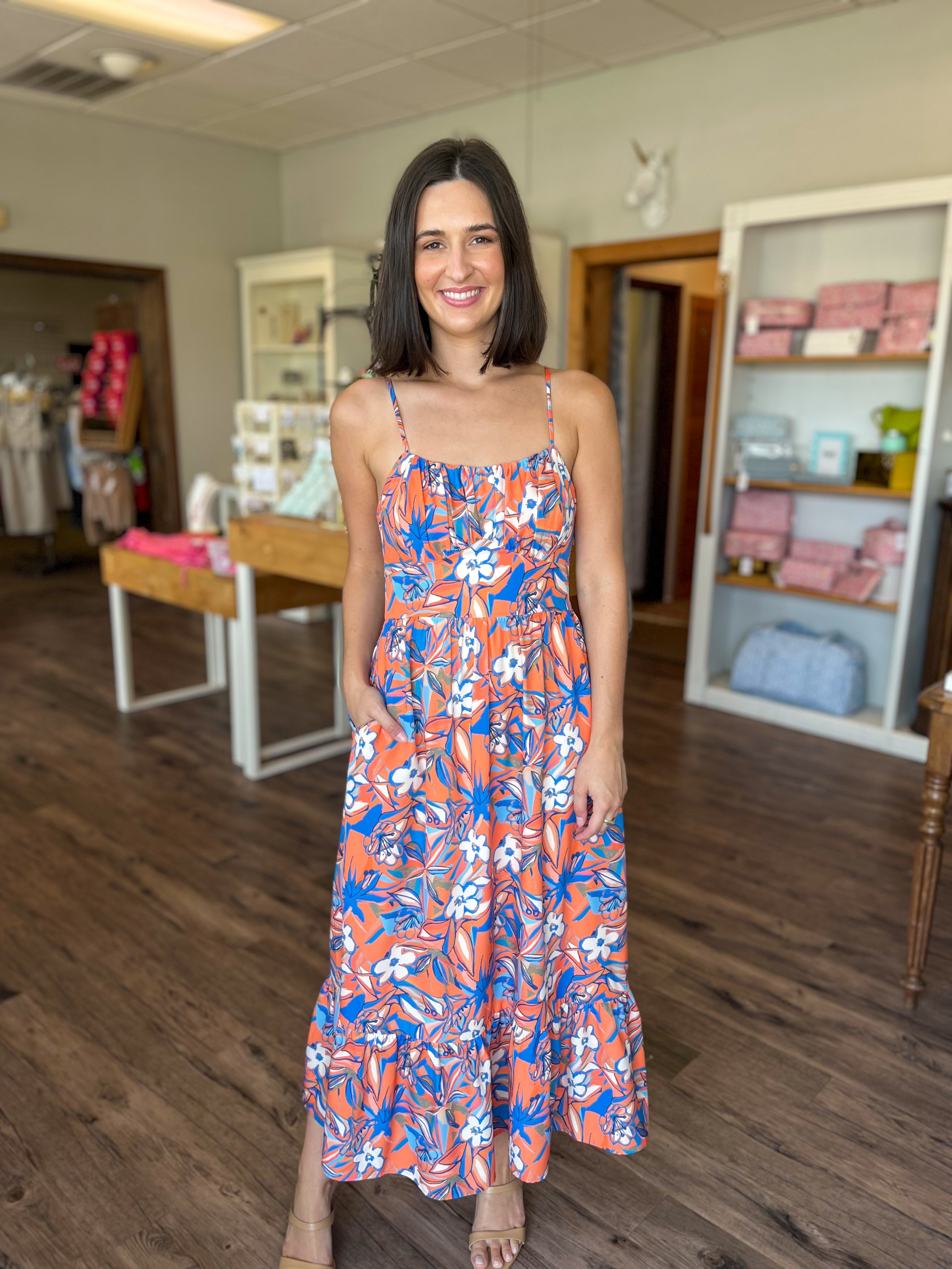 Orange Floral Sundress