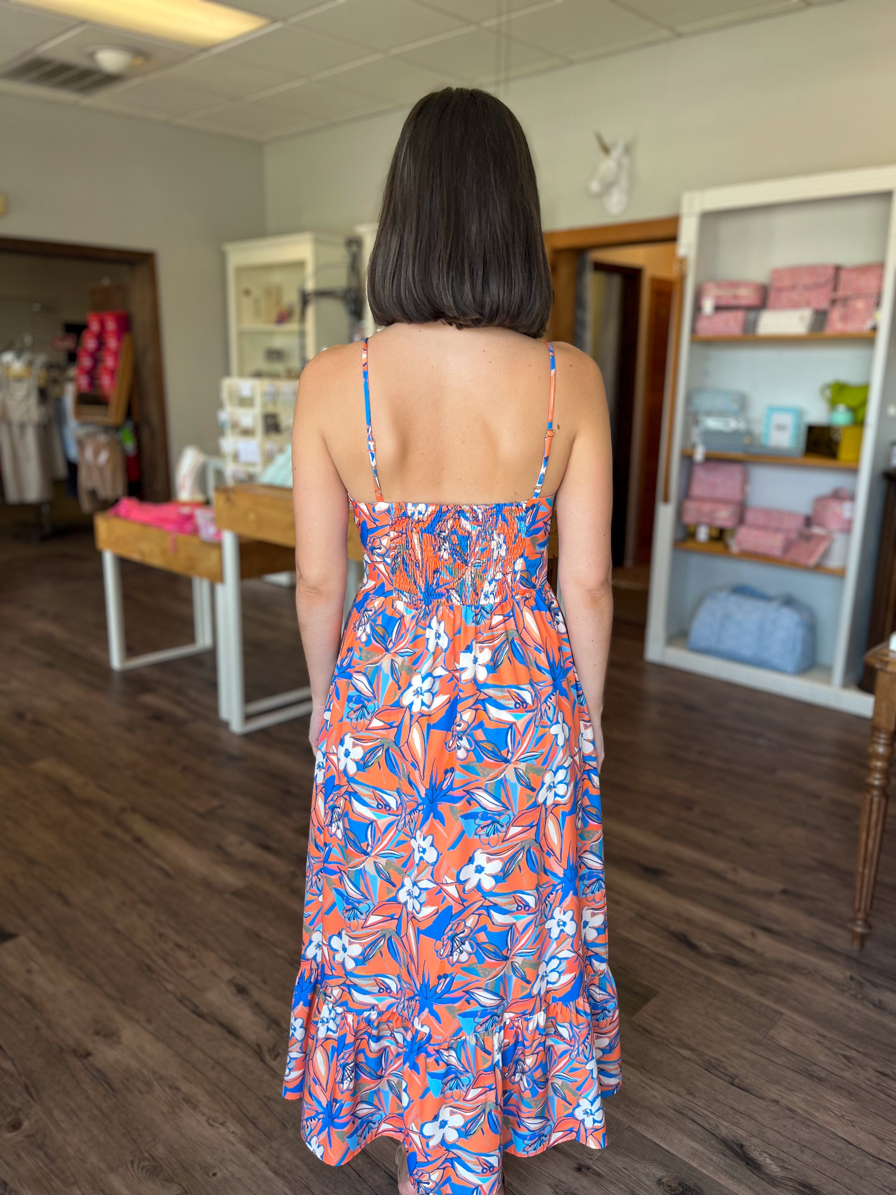 Orange Floral Sundress