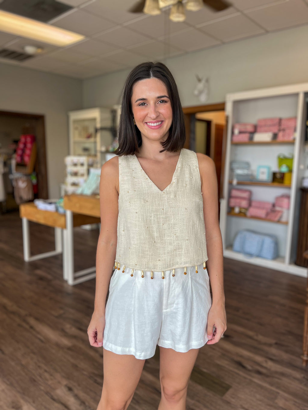 Wooden Bead Detailed Top