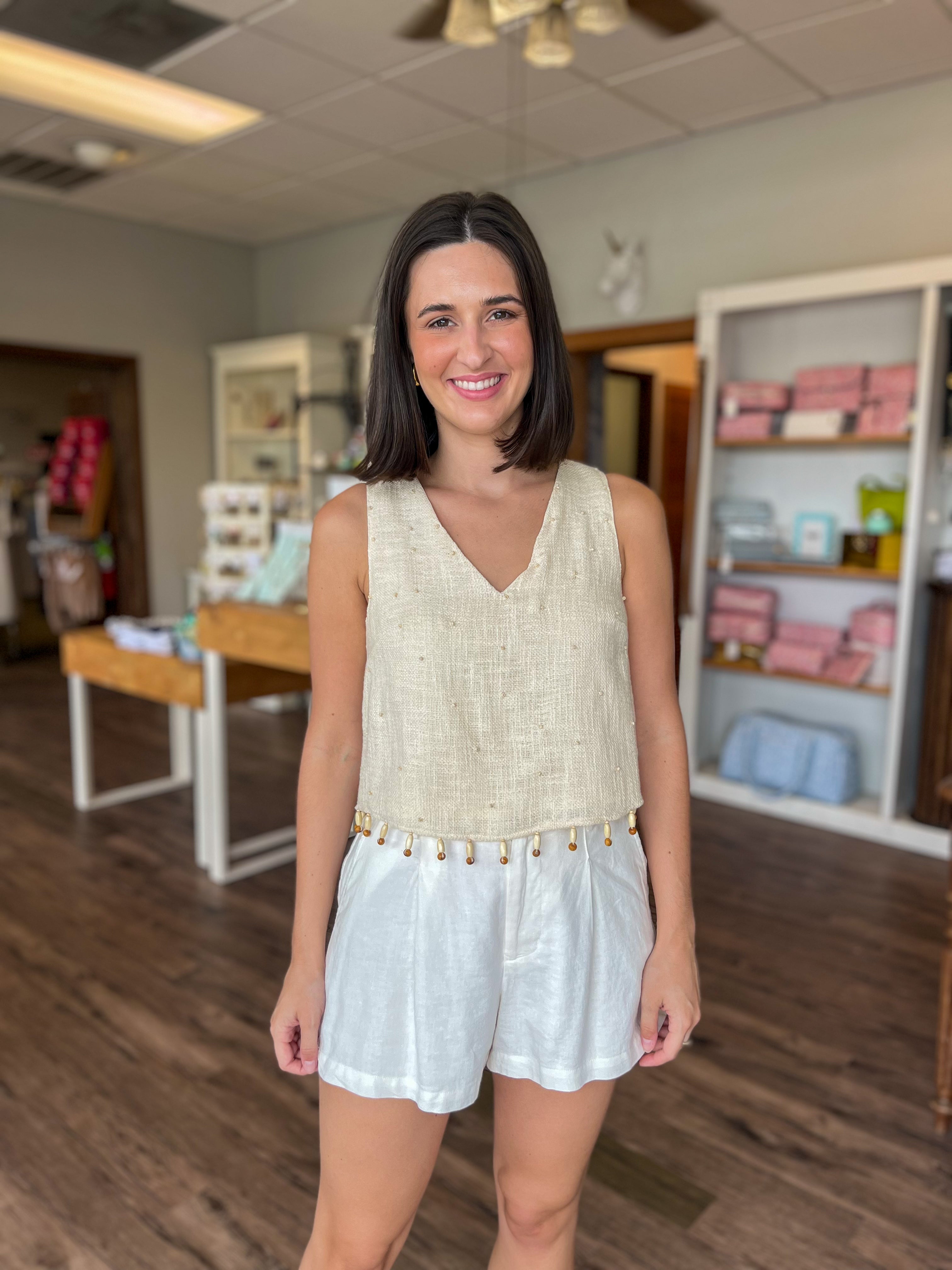 Wooden Bead Detailed Top