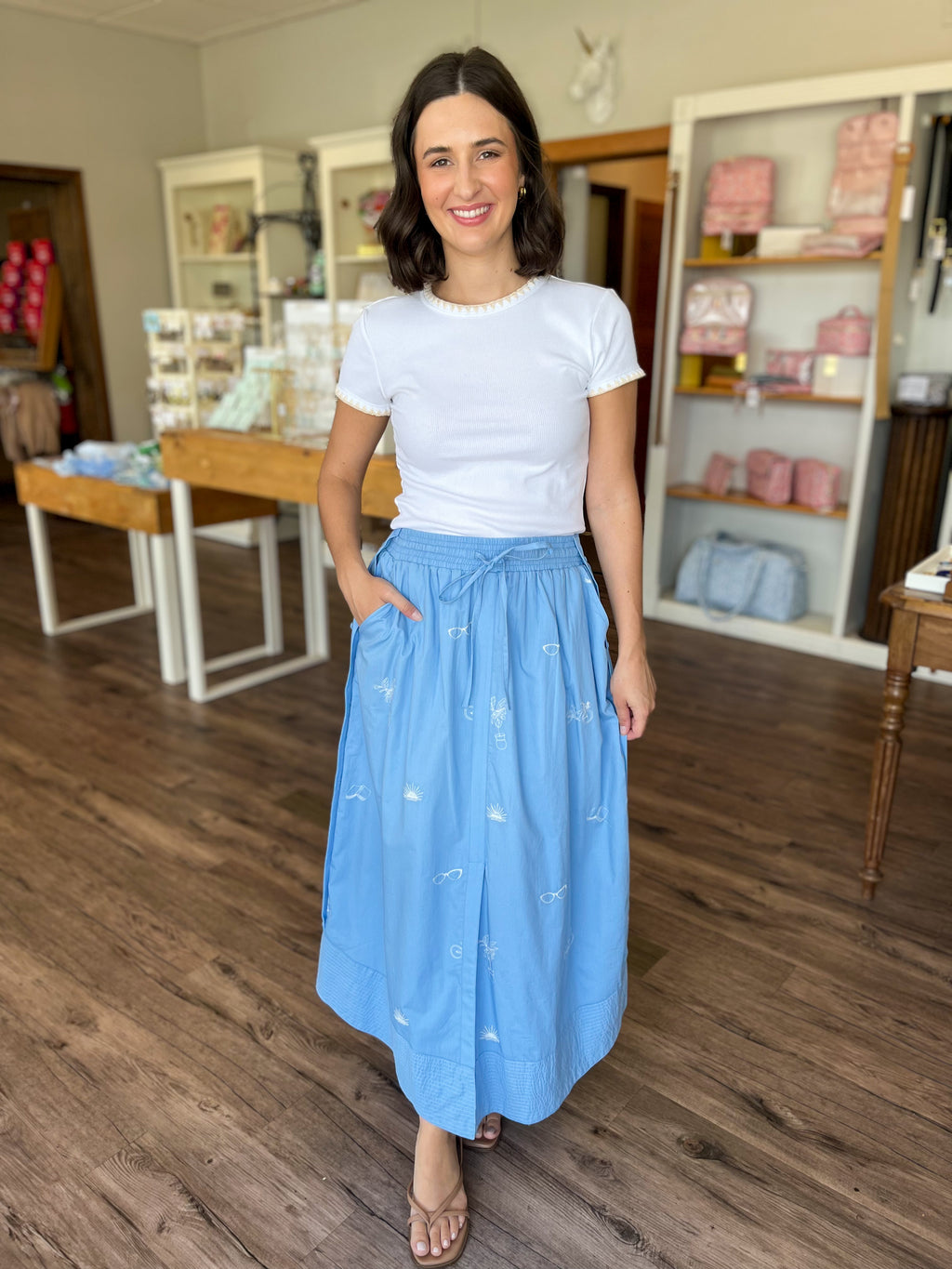 Embroidered Maxi Skirt