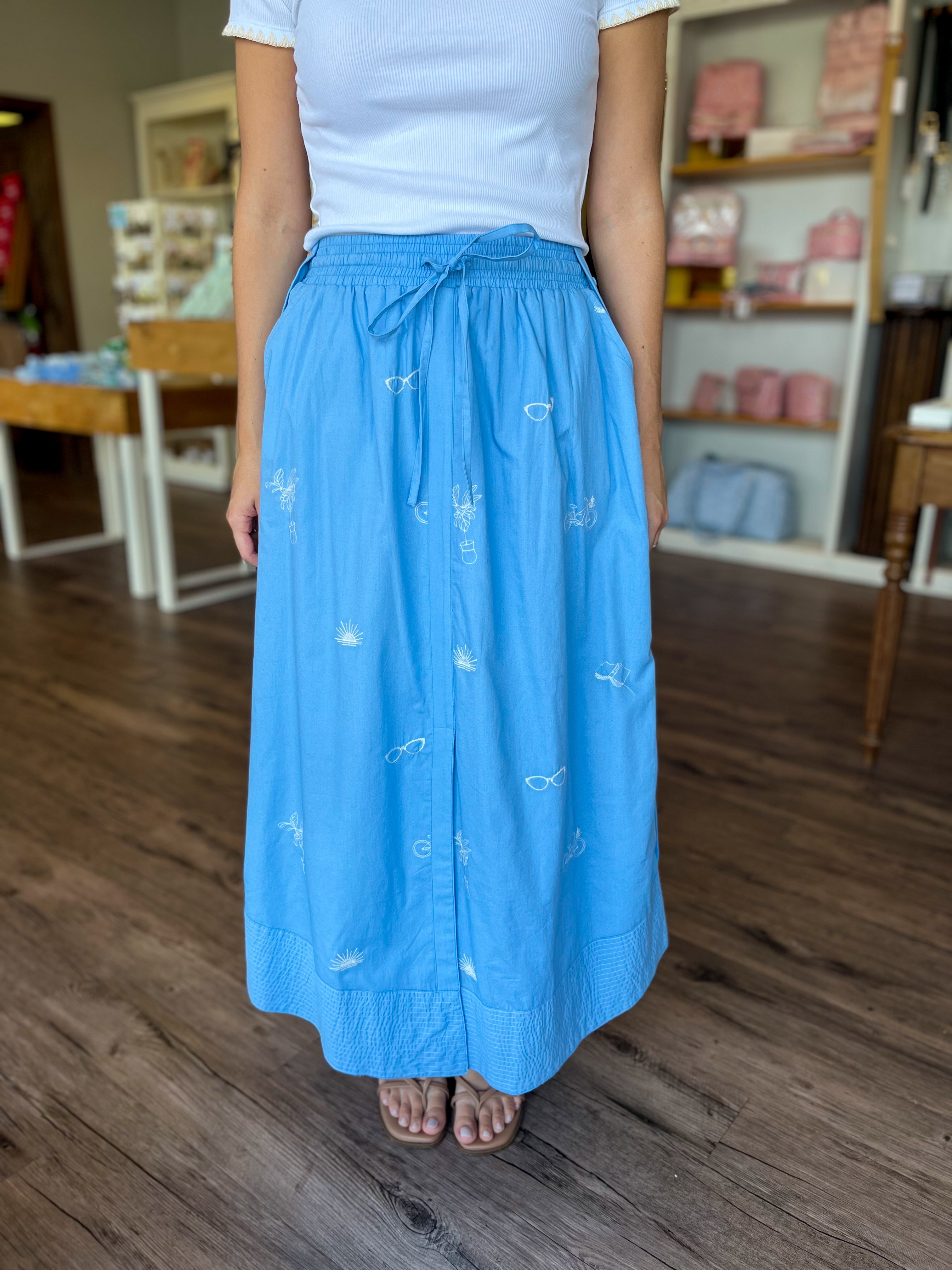 Embroidered Maxi Skirt