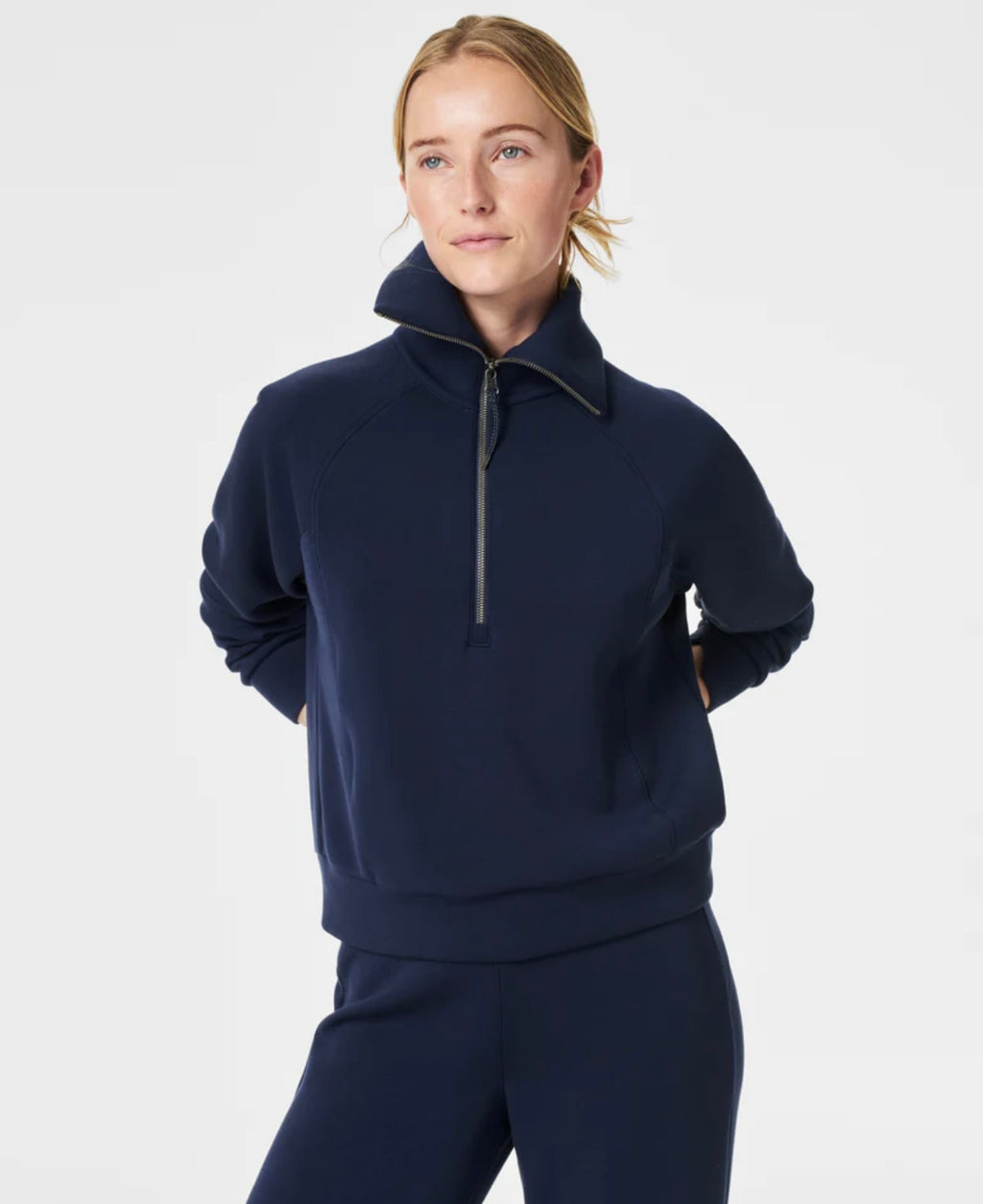 Air Essentials Half Zip in Timeless Navy