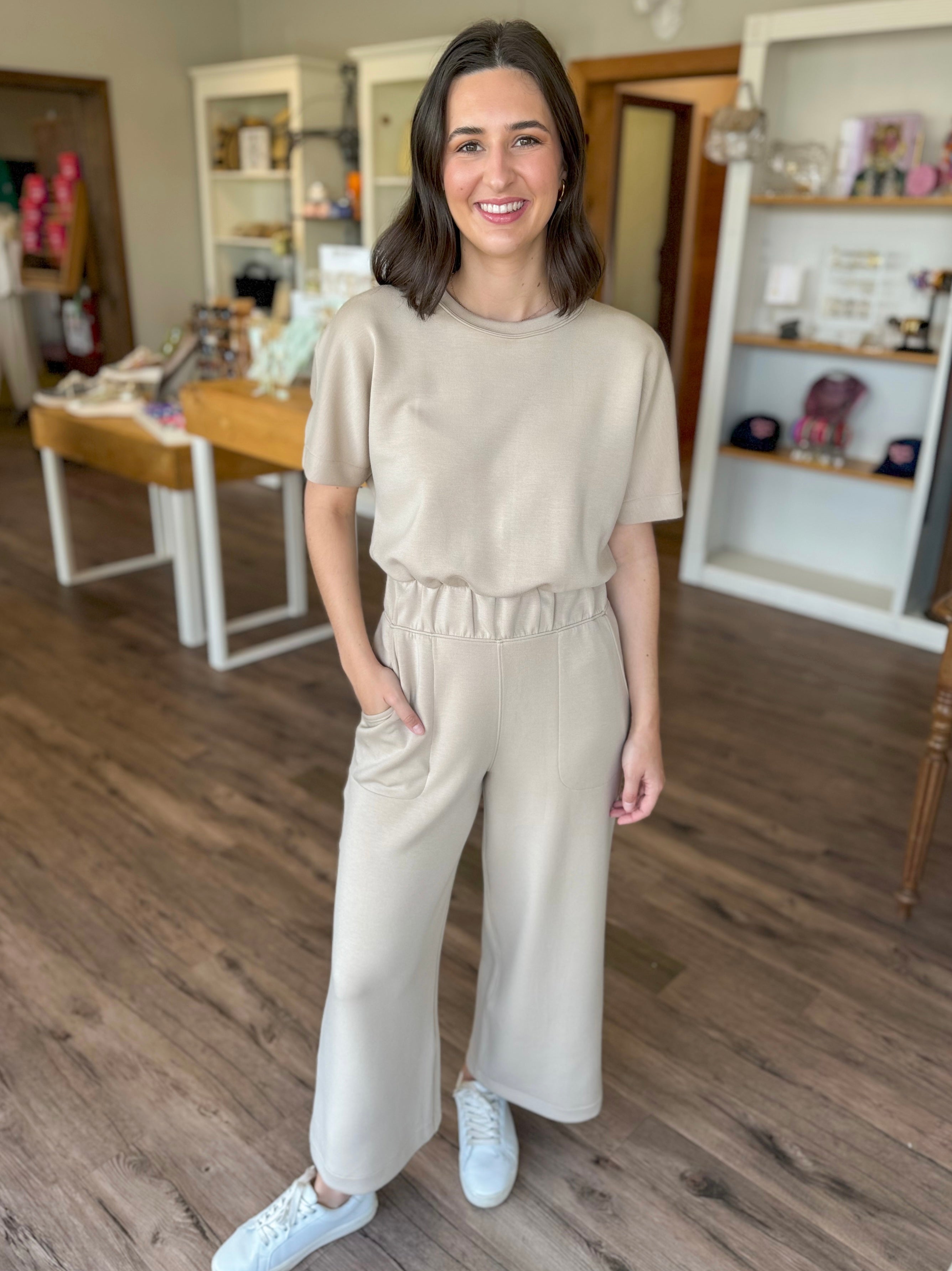 Air Essentials Crop Wide Leg Jumpsuit