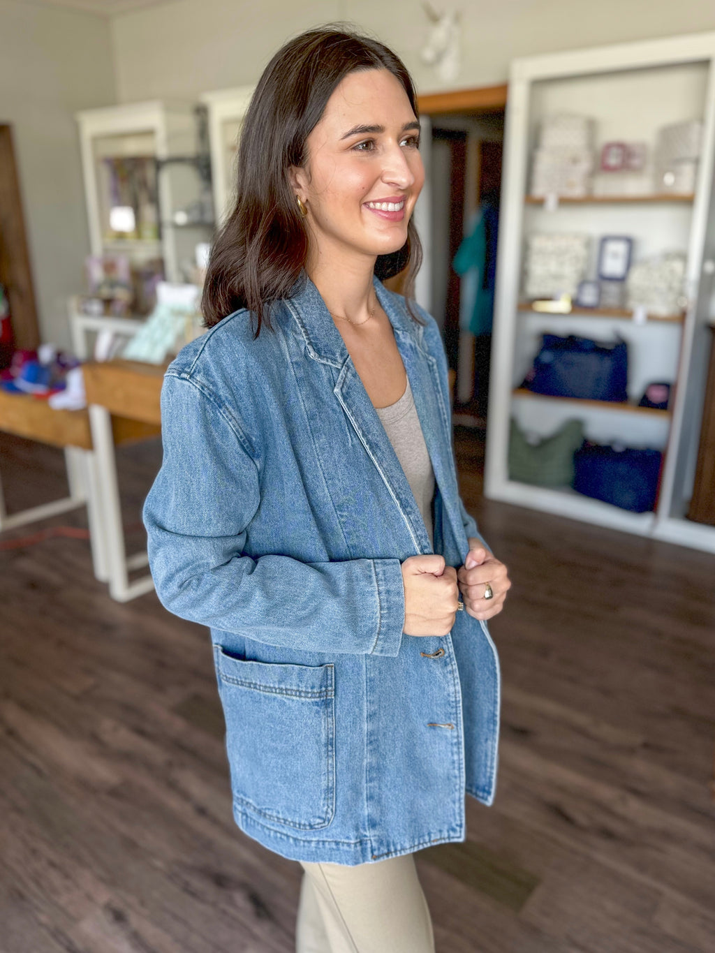 Denim Oversized Blazer